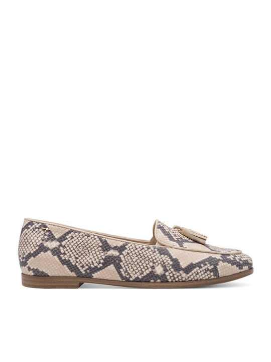 Tamaris Δερμάτινα Γυναικεία Loafers σε Μπεζ Χρώμα