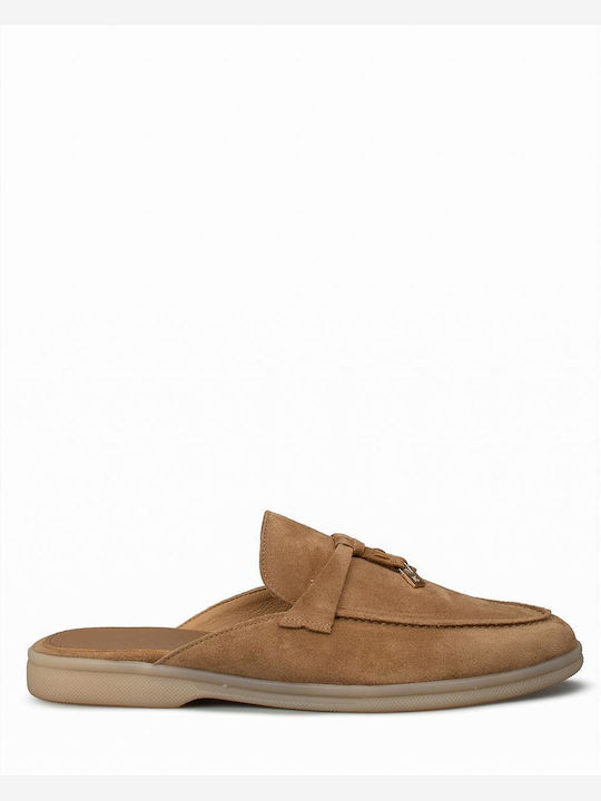 Komis & Komis Mules με Τακούνι σε Καφέ Χρώμα