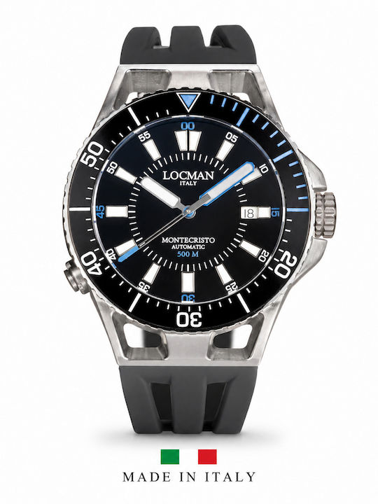 Locman Italy Men's Watch 43mm Automatic with Black Rubber Strap