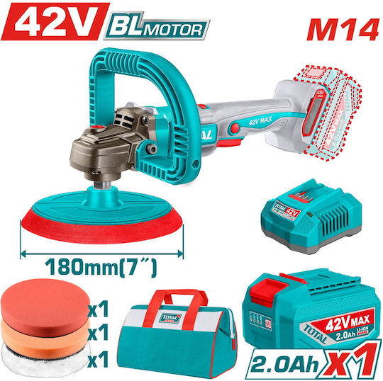Total Αλοιφαδόρος Brushless 42V 1x2Ah με Ταχύτητα 400-2500rpm & Ρύθμιση Στροφών