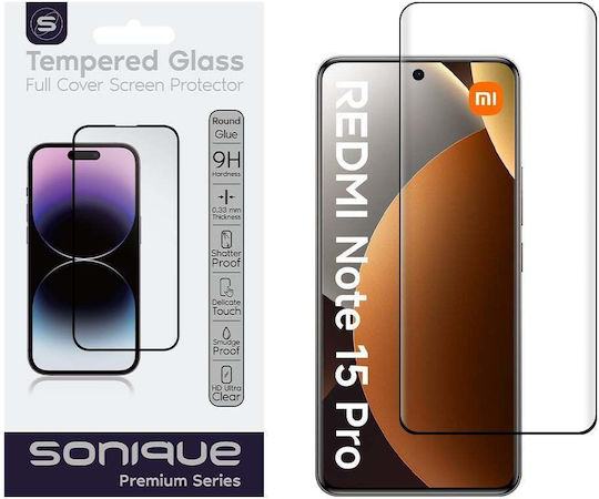 Curvy Glass Sonique Premium Series Hd Vollbild 9h Xiaomi Redmi Note 15 Pro 4G Schwarz