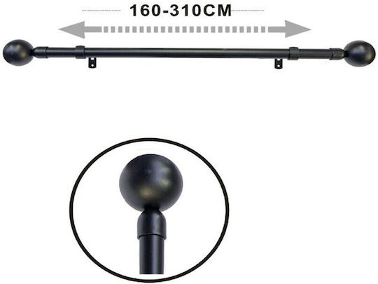 Galifas Сгъваем Металик Дървени Щори Единично Ф19мм 160-310см Черен GB-772941-31