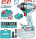 Total Brushless Μπουλονόκλειδο Μπαταρίας 42V 2x2Ah με Υποδοχή 1/2"