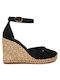 Women's Fabric Platform Espadrilles Black