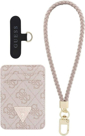 Guess Trianguläres Rosa Portemonnaie + Handgelenksschlaufe