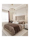Richmond Double Bed Upholstered with Beige Fabric for Mattress 170x190cm