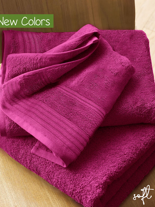Cosy Life Bath Towels Set 3 pcs Soft Line Fuchs...