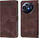 Skin Feel Embossed Wallet Piele / Silicon Maro (TCL 50 NXTPAPER 5G / TCL 50 Pro NXTPAPER 5G)