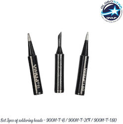 Globostar Yihua-900m 79948 Σετ 3 Κεφαλών Σταθμό Συγκόλλησης Κολλητήρι Συμβατές Μοντέλα Yihua 900μ-t-b & 900μ-t-2cf & 900m-t-1.6d Μ0.5 X Π0.5 X Υ4cm Πακέτο 3 Τεμαχίων