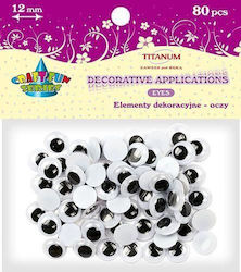 Titanum Bewegliche Gucker 12mm Ohne Kleber 80 Stück Craft-fun