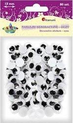 Titanum Self-Adhesive Eyes Without Eyelashes 12mm Round 80 Pieces