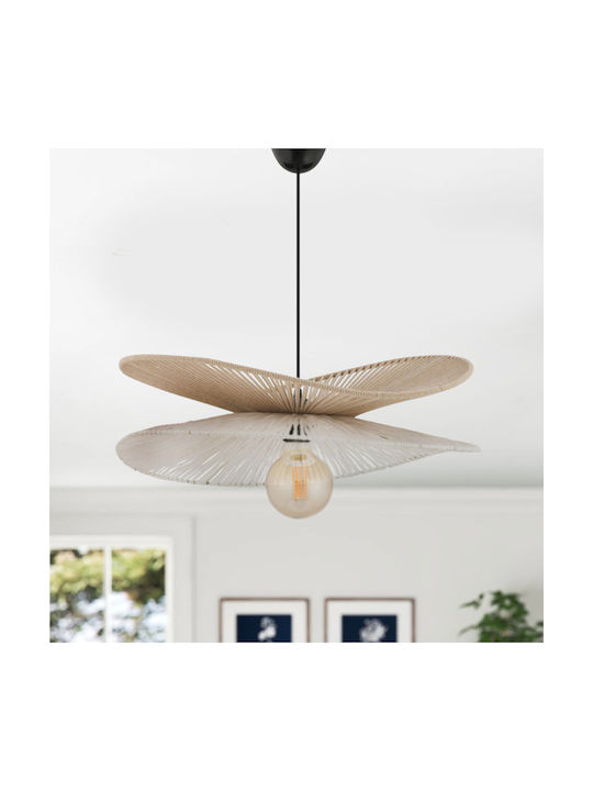 Opviq Daffodil Κρεμαστό Φωτιστικό Μπεζ με Ντουί E27 48x48x55εκ.