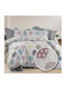 Pucioasa Set Husă de Pilotă Bumbac Single cu Față de Pernă & 1 Cearsaf 160x220 Colored Dots