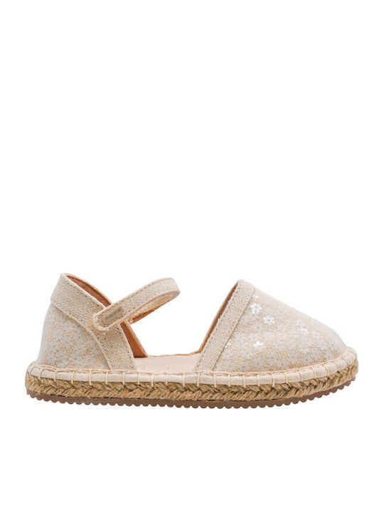 Kids Espradrilles with Hoop & Loop Closure Beige