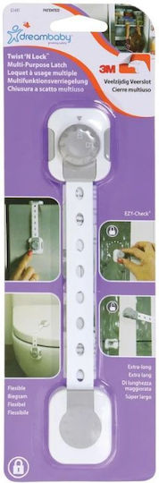 Dreambaby Twist N Lock Cabinet & Drawer Lock with Sticker made of Plastic in White Color 2pcs