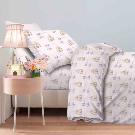 Astron Italy Fitted Set with Unicorn Fly Lilac 170x130cm Astron Italy Fitted Set with Unicorn Fly Lilac 170x130cm