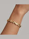 Bode Women's Bracelet Handcuffs made of Steel Gold Plated with Zircon
