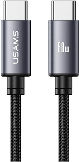 Usams USB 2.0 Kabel USB-C männlich - USB-C 60W Schwarz 1m (SJ769USB01)