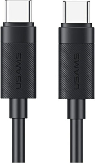 Usams USB 2.0 Cable USB-C male - USB-C 60W PD Μαύρο 1m SJ780USB01