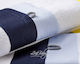 Lina Baby Christening Oilcloths with Navy Pattern White