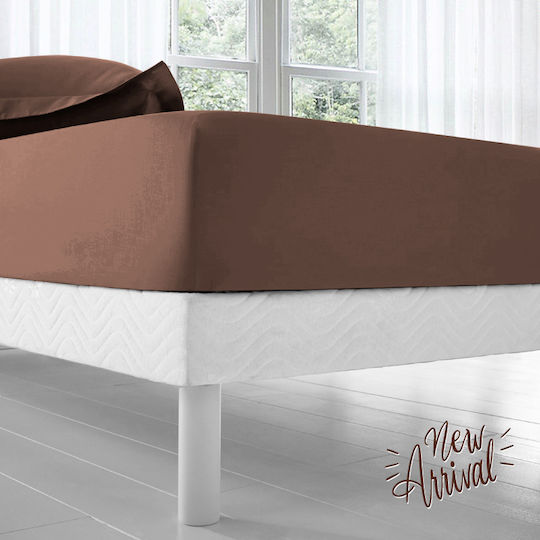 Isadore Lorraine Bettlaken King Size mit Gummiband 180x200+30cm. Chocola