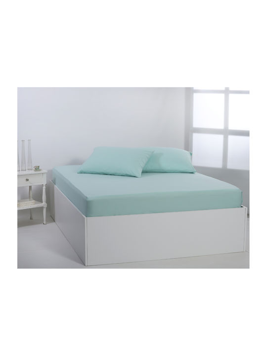 Silk Fashion Sheet Super-Double 225x267cm. Misty Jade