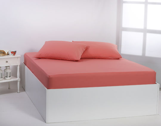 Silk Fashion Sheet Super-Double 245x267cm. Coral Almond