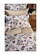 Down Town Home Сет Чаршафи 280x290см. 868 Beige Beige Flower 4бр