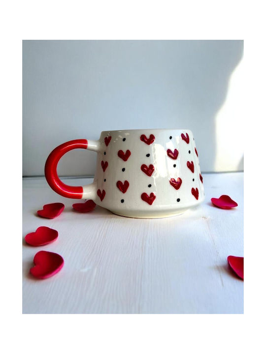 Hearts Mug Ceramic Red