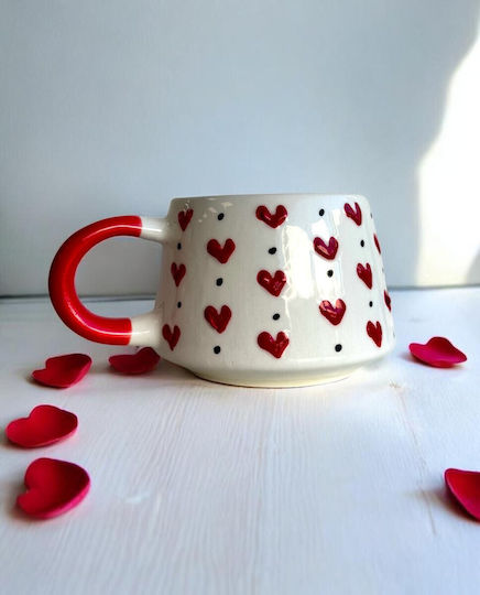 Hearts Mug Ceramic Red