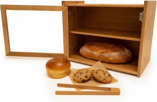 Relaxdays Brotkasten aus Bambus Braun 31x40x17.5cm