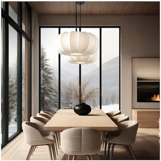 Eurolamp Pompia Висящо Осветително Тяло Бял с Цокъл E27 40x40x16.5см.