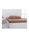 Silk Fashion Σεντόνι Υπέρδιπλο με Λάστιχο 165x200+35εκ. Praline