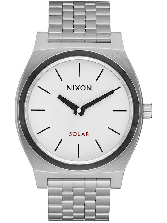 Nixon Time Teller Herrenuhr Solar mit Silber Me...