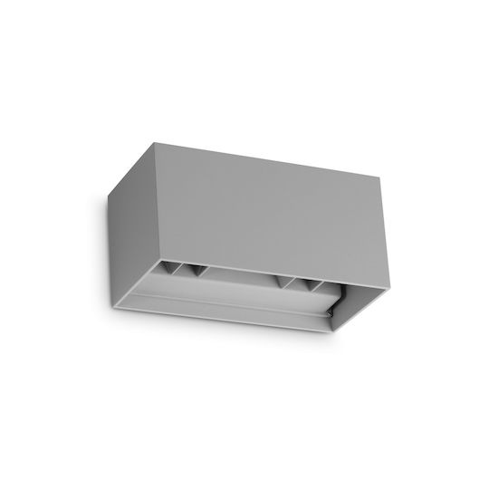 Ideal Lux Atom Επιτοίχιο Εξωτερικό Φωτιστικό LED με Φυσικό Λευκό Φως 20x10x10εκ.