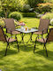 Outdoor Living Room Set 5 Pieces Brown