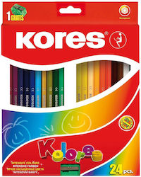 Kores Kolores Hexagonal 24 Coloured Pencils 96324 Kores Kolores Hexagonal 24 Coloured Pencils 96324