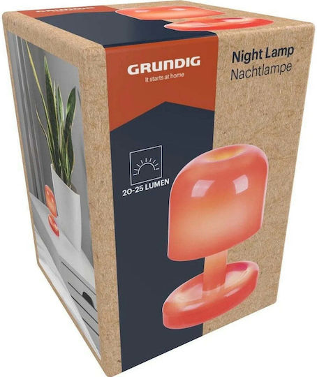 Grundig Tischlampe LED mit Rot Schirm und Basis