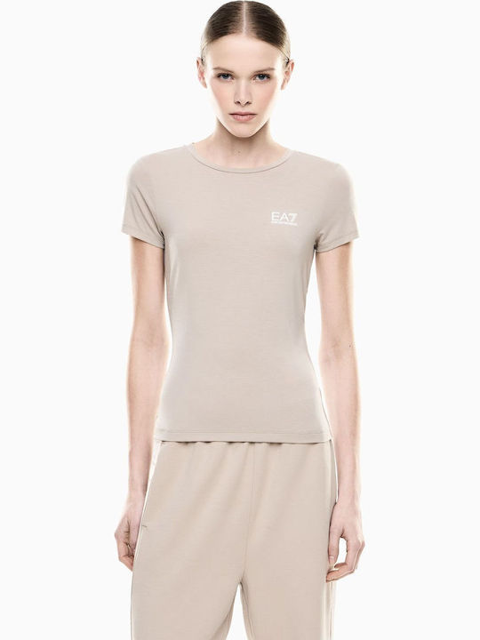 Emporio Armani Дамска Тениска Райета Бежова Emporio Armani Дамска Тениска Райета Бежова