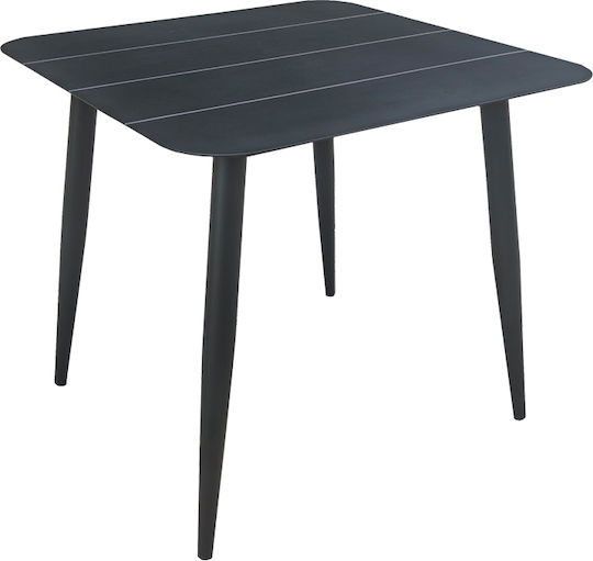 Маса За сядане за Малки Външни Пространства Алуминиево Стабилна Vista Black Shade 80x80x72бр
