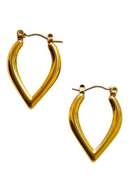 FantazyStores Earrings Hoops made of Steel Gold Plated