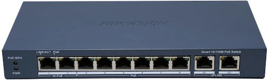 Hikvision DS-3E1310HP-EI(B) Managed L2 PoE++ Switch με 8 Θύρες Ethernet