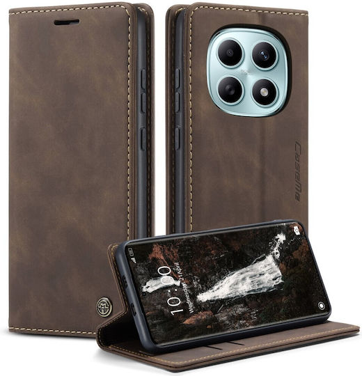 Caseme 013 Retro Book Leder / Synthetisches Leder Braune Handyhülle für Redmi Note 15