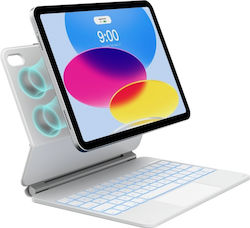Typecase Flip Cover Silikon mit Tastatur für iPad 11 A16 2025 iPad 10,9 2022 Weiße