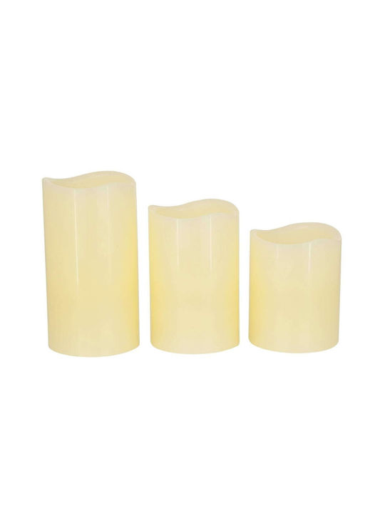 GloboStar Dekorative Lampe Wachs-Politur Beige 3Stück