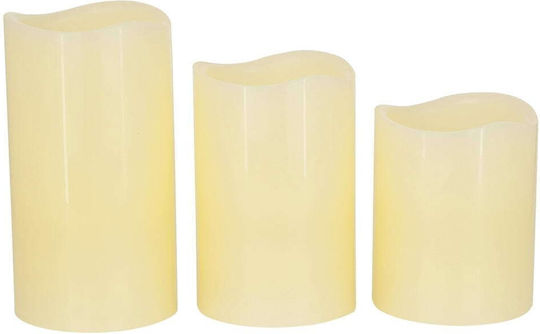GloboStar Dekorative Lampe Wachs-Politur Beige 3Stück