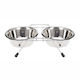 Madpet Stainless Steel Bowl Food & Water for Dog & Cat with Base 2.84lt in Silver Color 2pcs