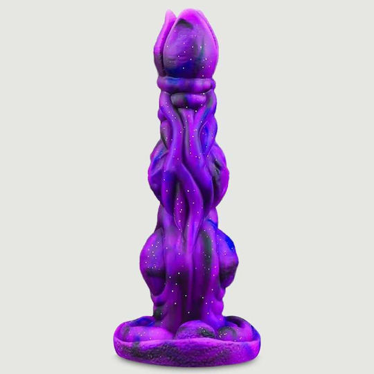 Glass Dildo With Suction Cup Purple 23cm