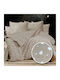 Pucioasa Set Husă de Pilotă Bumbac Single cu Față de Pernă & 1 Cearsaf 160x220 Bej