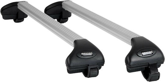 Menabo Folding Aluminum Car Roof Bars Ariete 815-1195 Cm Silver Color Suzuki SX4 5 Doors 2006>2009 Raised Rails 55 Cm Max 2 Pieces 12050/mb Mp.12050/mb-263